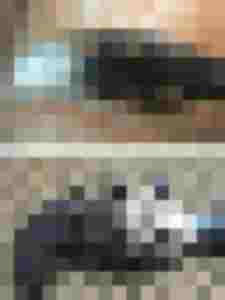 Reparierte Kopfplatte eines Saiteninstrumentes vor und nach der Restaurierung.